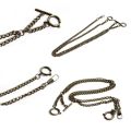 Classic Pocket Watch Double Albert Chain T-Bar Watch Chain Link Vintage Heavy Duty Pocket Chain Men Fashion Accessories. 