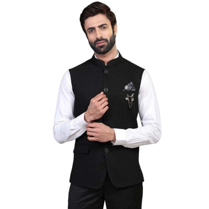 Black Waist Coat  | Premium Quality Waistcoats For Men Stylish