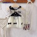 Adorable Cat Princess Dress with Bow-knot Faux Pearl Design Extra Soft Summer Ready Pet Outfit. 