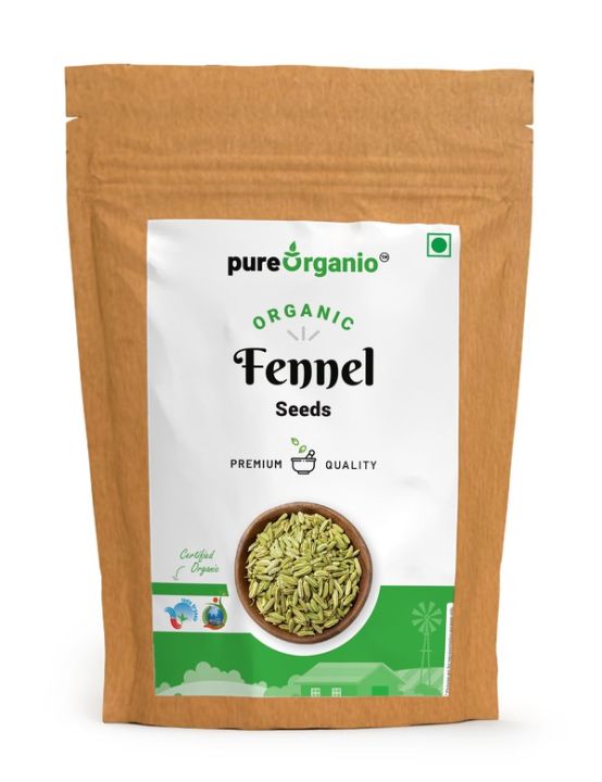 Pure Organio Organic fennel Seeds Sauf 200gm