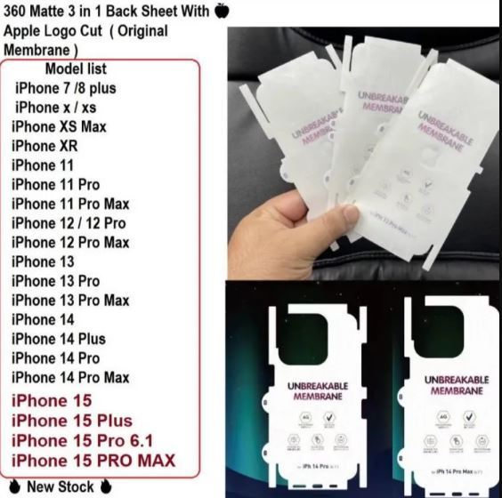 iPhone%2015%20Pro%20Max%20/%2013%20Pro%20Max%20/%2012%20Pro%20Max%20/%2014%20Pro%20Max%20Unbreakable%20Membrane%20Back%20Sides%20Sheet%20Protector%20-%20Image%204