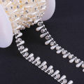 Half Circle Pearl Double Line Connecting Bead Double Row Connecting Bead Wedding Dress Bead Chain ABS Half Round Bead Chain DIY Jewelry Accessories. 
