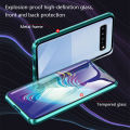 Biruiqu For Samsung Galaxy S10 Plus Magnetic Absorption Case Metal Frame Shockproof Double Sided Tempered Glass Magnetic Case Cover. 
