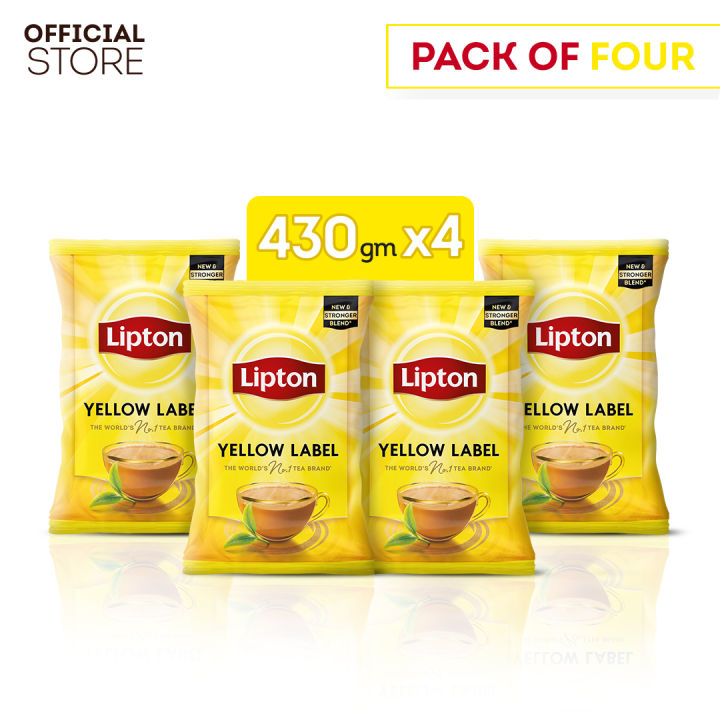 Lipton Yellow Label | Pack Of Four 430Gm | Black Tea | New Stronger Taste