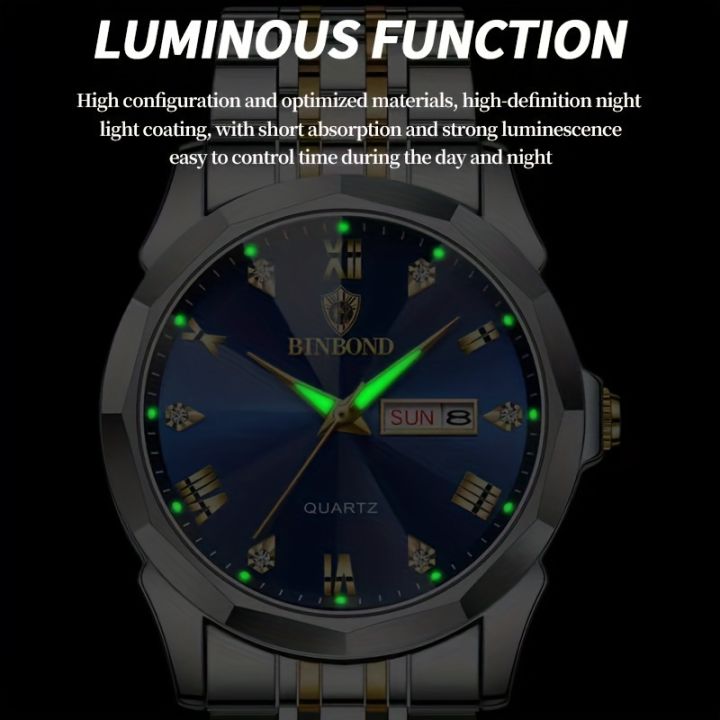 BINBOND%20Men's%20Wristwatch,%20Waterproof%20Luminous%20Date%20Week%20Stainless%20Steel%20Quartz%20Watch,%20Ideal%20choice%20for%20Gifts%20-%20Image%206