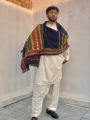 Multi Color Handmade Sindhi Tharri  Wadera Shawl For Men & Women SHL-112-7. 