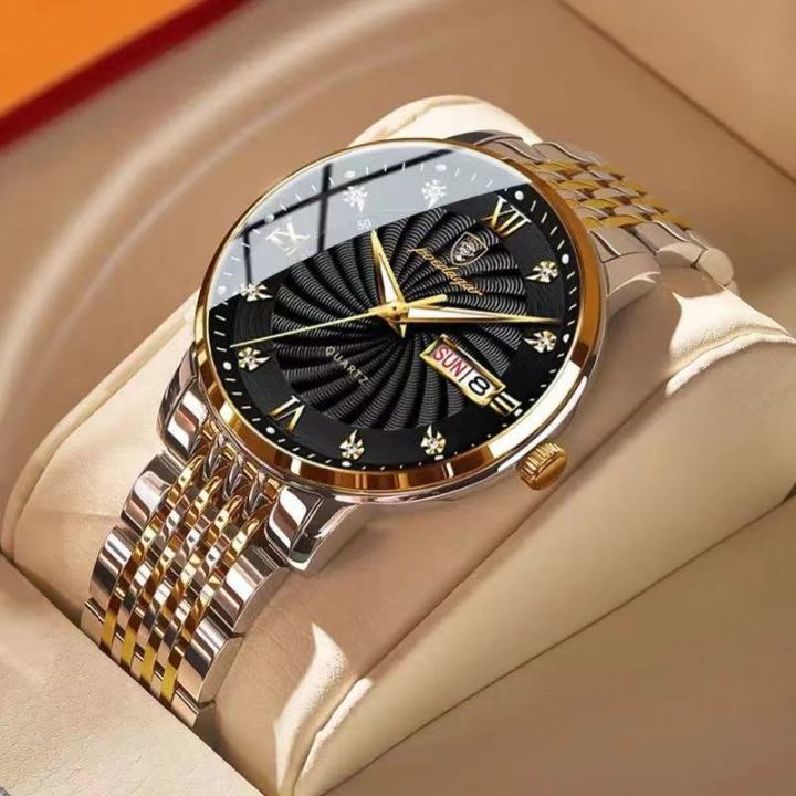 2024 New Top Brand Luxury Mens Watches Luminous Waterproof Stainless Steel  Watch Quartz Men Date Calendar Business Wristwatch | Daraz.pk