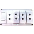 Electric Extension Board Wall Electric Board High Quality PVC Box & Fibar Sheet Piano Switch Sockets (5 Points). 