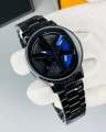 “Premium Hybrid Men’s Wristwatch – Rotating Rim Dial, Multi-Function Modern Design, Waterproof Metal Strap”Look Like Smart Watch. 