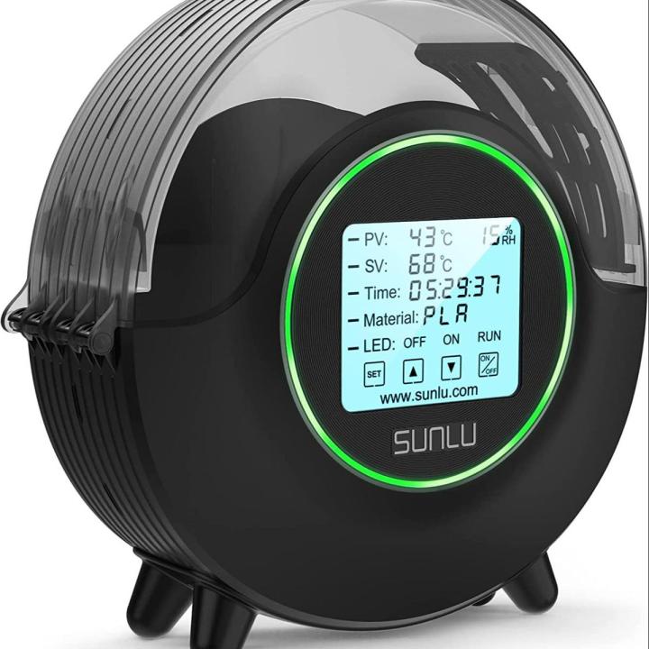 SUNLU 3D Printer Filament Dryer, FilaDryer S2 Storage Dry Box for 3D Printing, 360° Surround Heating, Large-Size Touch Screen, Remove Moisture from Wet Filaments, Spool Holder, Black