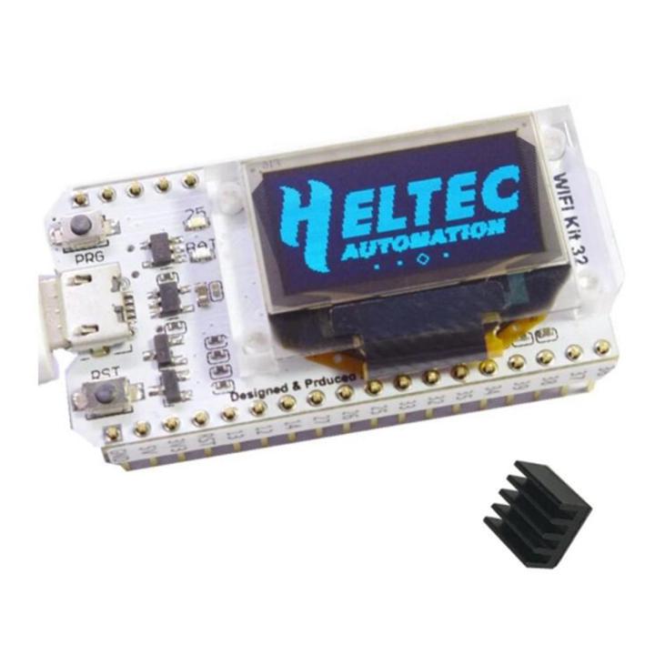 OIMG H Eltec Automation Wifi Esp32 Development Board 0.96 Inch Blue Oled Display Internet Of Things For Arduino With Heat Sink