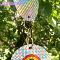 Amamia Hanging Anti Bird Rod Multi-purpose Scary Owl Eyes Reflective Wind Twisting Hanging Bird Deterrent Rod. 