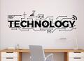 size- 4 x 1.5 feet  - Technology computer engineering text style self adhesive wall stickers , decal, vinyl, for I.T , office , business hubs , class, institute, room decoration decor lovers-  Black color- lucky garnet. 