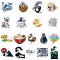 10/30/50PCS Cartoon Sea Wave Spray Round Stickers Graffiti Skateboard Guitar Luggage Laptop PVC Decals Sticker Kid DIY Toys F5. 