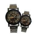 EPLAZA Pack Of 2 New Design-Black Stainless Steel Analog Stylish Couple Watches. 