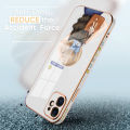 TA for iPhone 6 Plus / 6S Plus Back Cover + Free Lanyard Back Girl Luxury 6D Plating Case Side Pattern Soft Silicone Square Phone Cases. 