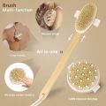 Dry Brushing Brush Set of 2, Dry Skin Exfoliating Brush, Handle Back Scrubber for Shower, Dry Brush for Cellulite. 