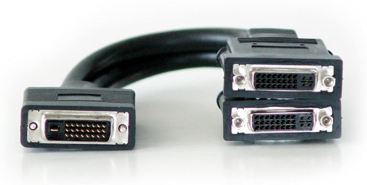 DVI-D Male to 2X DVI-I Female Y Splitter Cable Adapter-1 Input 2 Output/Way/Port