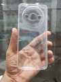 Dust proof Mobile Cover for Mi Redmi A3 Transparent with Camera protection soft jelly material bottom cap (No Edges). 