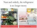 High Quality Unbreakable Adjustable & Stretchable Plastic Fridge Storage Basket , Space Sever For Food Vegetable And Spices Storage Basket , Fruit Organizer Drawer Cabinet Space Saver Basket For Refrigerator (Large Size) (MULTICOLOR). 