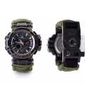 Waterproof Military Tactical Paracord Watch Multifunction Outdoor Survival Watch for Men Sport Wrist Watches with Compass Thermometer. 