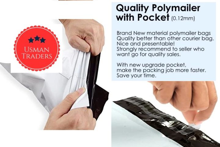 50%20Pcs%20E-Commerce%20Shipping%20Courier%20Flyers%20Bags%20With%20Address%20Pocket%20Packaging%20Material%20Size%207.5%20x%209.5%20+2%20Inch%20-%20Image%202