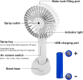Mini Portable Water Spray Mist Fan Air Humidifier USB Small Handheld Fan Cooler USB Rechargeable Cooling Fan with mobile stand holder. 
