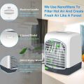 Portable Mini Desktop Air Conditioner USB Small Fan Cooling Humidifier Aromatherapy Air Cooler with Ice Water Tank. 