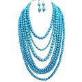 New Statement Seven Layers Beaded Necklace, Multi Strands Hand Making Necklace, Elena Wong Fashion Jewelry. 
