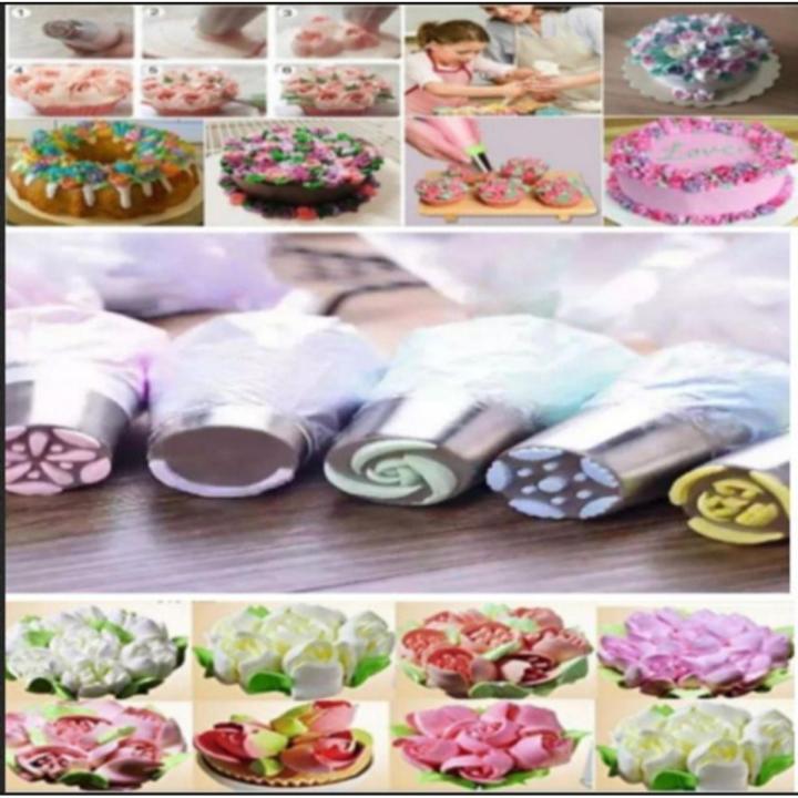 3 Pcs Russian Tulip Icing Piping Nozzles Stainless Steel Flower Cream Pastry Tips Nozzles Cake Decorating Tools