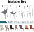 Dining Chair Covers Set- Pack of 4- Cotton Jersey - For Arm Less Chairs. 