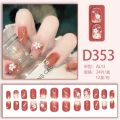 24Pcs French With Drill Pearl Fake Nails Press On Nail Tips Artificial Full Cover Cute Bow Wearing False Nails Fashion Popular Stick on Nails Cute Artificial Nails for Girls Cat Eye Nails. 