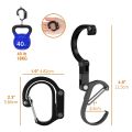 Carabiner Clip and Hook, 2 D-Ring Carabiners Clip, for Travel, Backpack, Leash and Key Chain. 