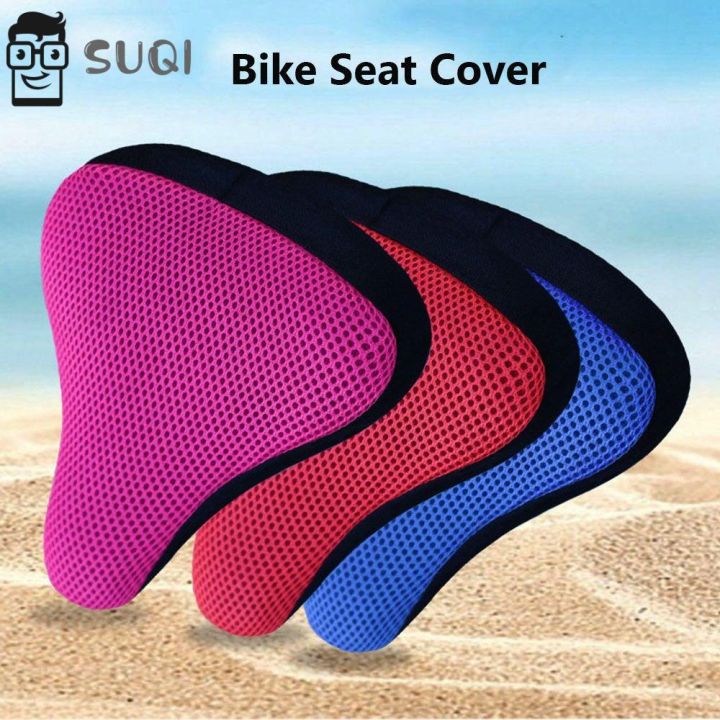 SUQI High Quality Bicycle Saddle Comfortable Breathable Saddles Bike Seat Cover 6 Colors Cycling Cushion Bicycle Bike Accessories 3D Soft Cycling Silicone Seats/Multicolor