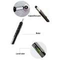 7 in 1 Multifunctional Touch Screen Stylus Ballpoint Pen with Screwdriver Spirit Level Scale Ruler Full Metal. 