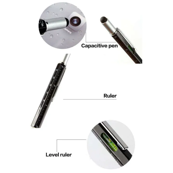 7%20in%201%20Multifunctional%20Touch%20Screen%20Stylus%20Ballpoint%20Pen%20with%20Screwdriver%20Spirit%20Level%20Scale%20Ruler%20Full%20Metal%20-%20Image%204