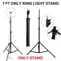 Aluminium 7 Feet Tripod Stand For Ring Light, Mobile Phones & DSLR Cameras - 360 Rotatable Portable & Adjustable 7 Ft Long Tripod With Mobile Holder & Ball Head - Best Use For Videography, Photography, Tiktok, Youtube, Studio Lighting, Equipment - Black. 