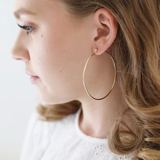 Golden Round Hoop Earrings For Girls Women Fashion Jewellery