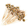 100Pcs Hamburger Garnish Bamboo Sticks Disposable Fruit Sticks Food Picks-Angelia. 