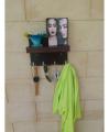 Wall coat key chain rack in Rustic Wood style. 
