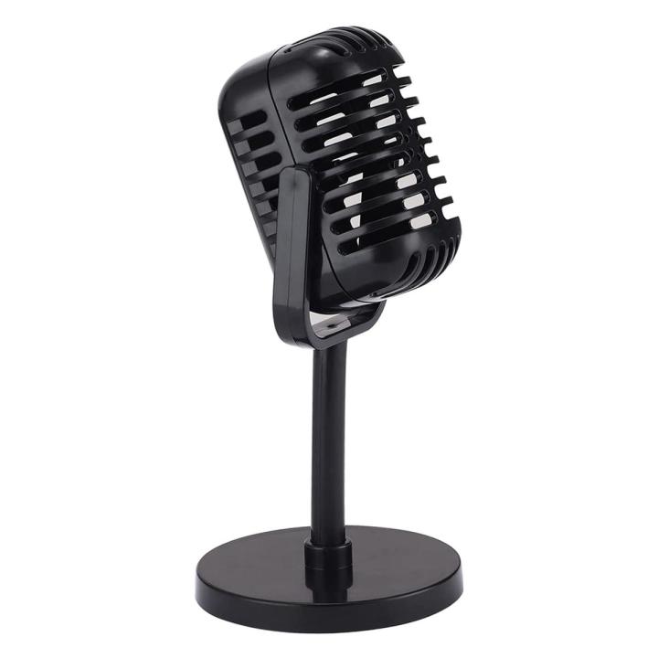 OUMERY Vintage Microphone Prop,Plastic Fake Microphone,Retro Microphones for Costume & Role Play,Antique Microphone Stage