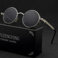 【BestGO】Vintage Men Sunglasses Steampunk Shades For Men Women Metal Round Punk Sun Glasses Spring Hinge UV400 For Outdoor. 