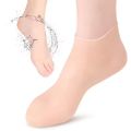 1 pair Silicone Elastic Moisturizing Foot Socks, Spa Massage Moisturizing Gel Socks for Dry Cracked Feet. 