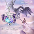 Luxury Fashion Colorful Crystal Dragon Pendant Necklace for Women Exquisite Blue Purple Dragon Necklace Cute Dragon Jewelry Gift. 
