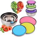 Techmanistan Set of 3 - Stainless Steel Mixing Bowls, Stainless Steel Nesting Bowls Set with Airtight Lids Non-Slip Food Storage Containers, Food Storage Bowls, Stainless Steel Seal Bowl With Lid. 