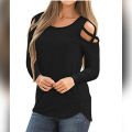 (Customized) 11.11 SALE EXPORT Quality Cross Shoulder Ladies Shirt full sleeve t shirt, t shirts for women, shirts for women, womens blouses, ladies t shirt, ladies black t shirts. 