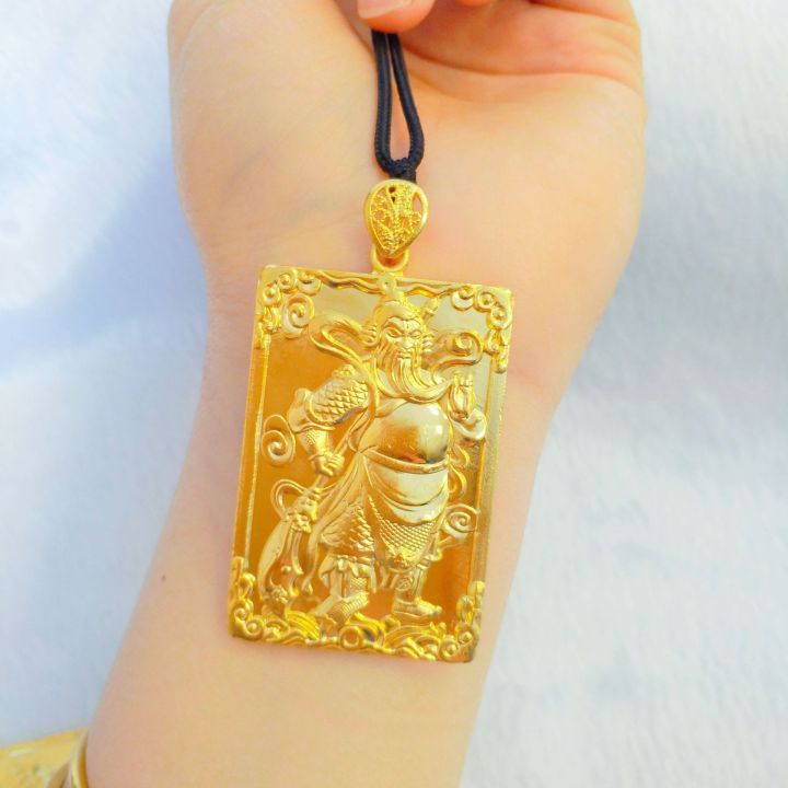Gold-plated necklace Guan Gong Wufu brand literary pendant men's and women's necklaces, wedding exaggerated necklaces, mother's jewelry, elegant and straight