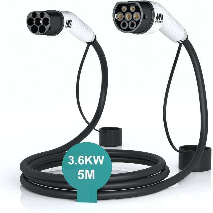 MAX GREEN EV/Electric Vehicle Car & Plug-in Hybrid Charging Cable Type 2 to Type 2, | 16 Amp | Max Output Power 3.6 KW | Single Phase | 5 Meters |