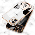 UCUC for Vivo Y20 / Y20S / Y20i / Y12s / Y12A / Y20 2021 / V2026 / Y20S G Luxury 6D Plating Soft Casing Silicone Square Frame Phone Case Shiny Bling Back Cover + Free Lanyard Cartoon Big Head Mouse New design Side Drawing Case. 