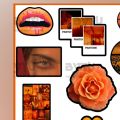 Orange Aesthetic Cute Mix Decorative Stickers for Girls Mobile Cover Journal And Scrapbook. 